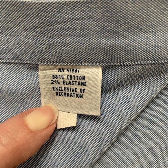 Ralph Lauren Shirt Mens 3XLT Blue Knit Oxford Long Sleeve Button Down Flesh Pony - Picture 8 of 9